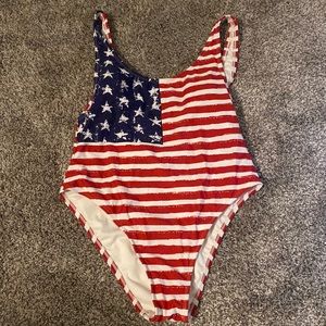 American Flag Bathing Suit xhilaration large one piece